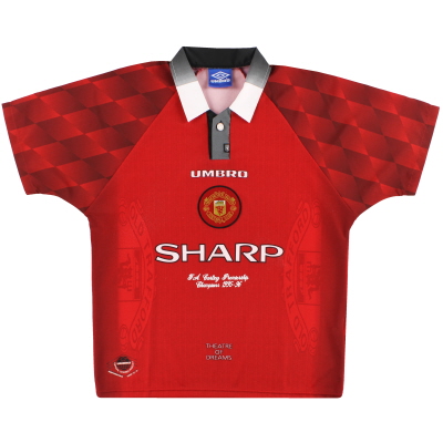 1996-98 Manchester United Umbro 'Premiership Champions' Home Shirt XL