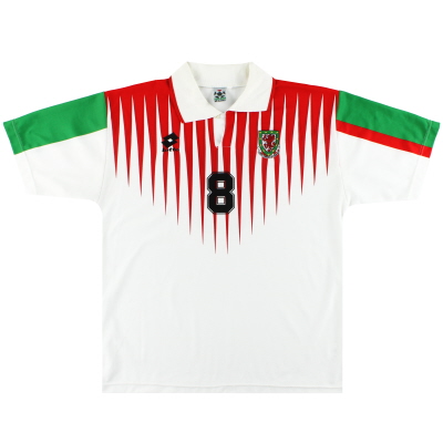 1996-98 Wales Lotto Player Issue Away Shirt #8 L