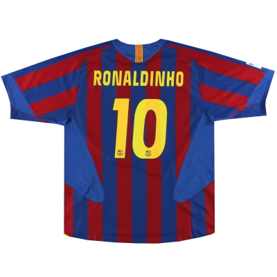 2005-06 Barcelona Home Shirt Ronaldinho #10 *Mint* S