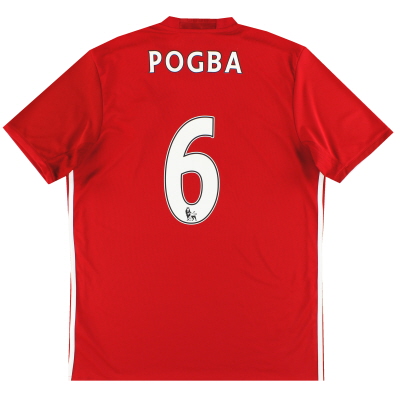 2016-17 Manchester United adidas Home Shirt Pogba #6 M