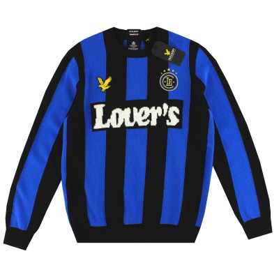2020 Lyle & Scott x Lovers FC Inter Milan Vertical Blue Stripe Jumper *BNIB* 